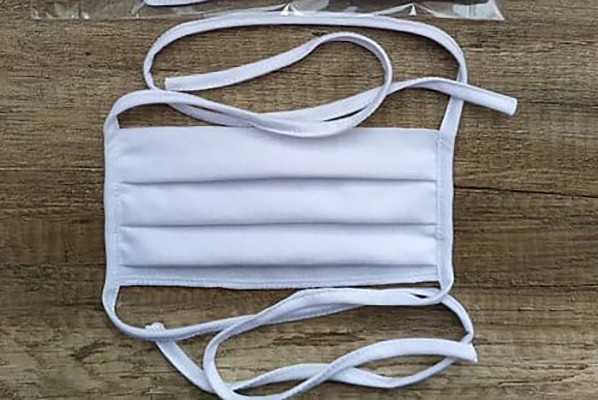 Rouška STRETCH bavlna bílá se zavazovací šňůrkou kolem hlavy (tvar obdélník)